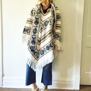 Aztec Poncho , Ecuadorian Poncho , BOHO Festival Cape
